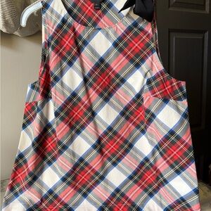 J. Crew Multicolor Plaid Top with Bow
